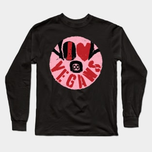 I LOVE VEGANS -message from a happy face pig Long Sleeve T-Shirt